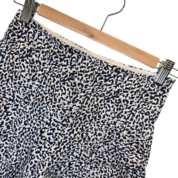 Express Women's 00 Animal Print White Black Faux Wrap Skirt Skort Linen Blend - Picture 2 of 11